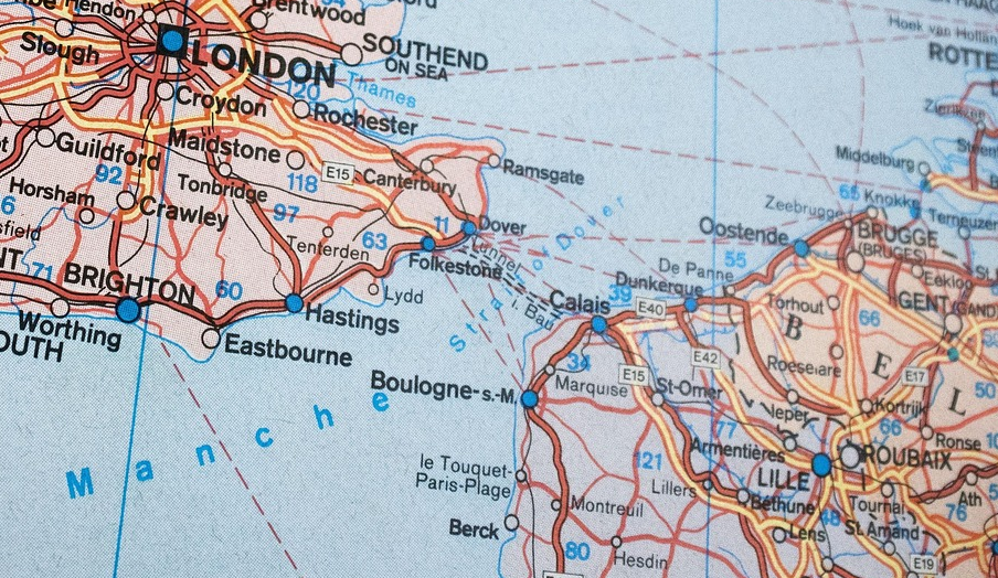 Map of UK and France