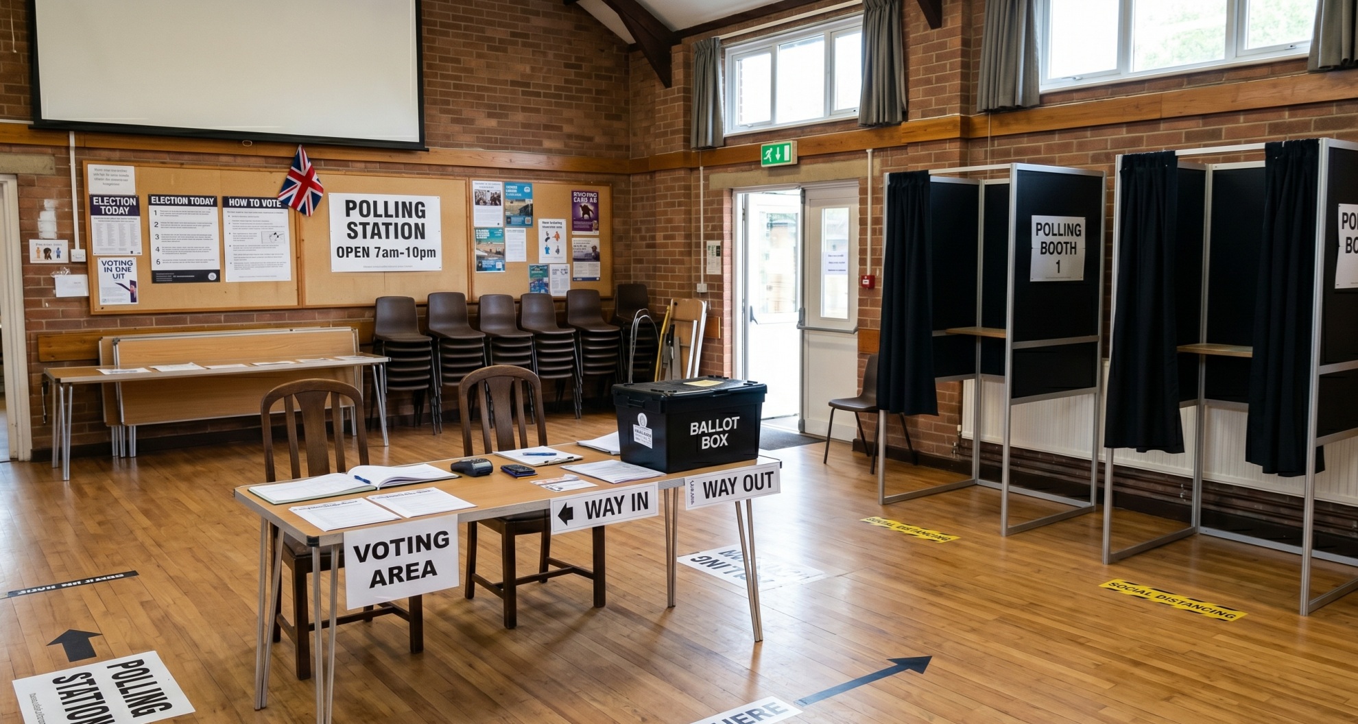 An image of a British polling station